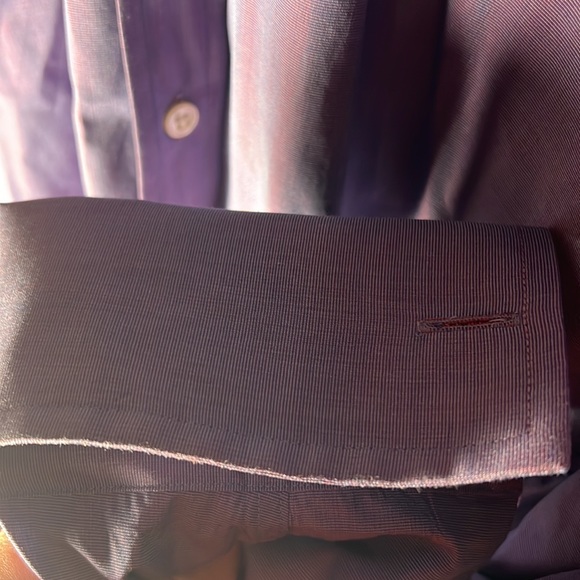 Charles Tyrwhitt Mens French Cuff Dress Shirt Color Purple Size 16/34 - Picture 4 of 5